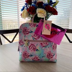 Betsey Johnson Pastel Floral Slim Backpack